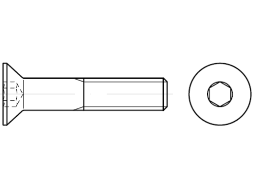 DIN 7991 / ISO 10642 / ISO 14581 śruby z łbem stożkowym z gniazdem sześciokątnym - Śruby Eurobolt