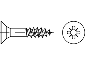 EB 88097 / DIN 7997 hardened countersunk head screws with Phillips socket - Eurobolt wood and PVC screws