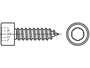 EB 88312 sheet metal screws with cylindrical head and Allen socket - Eurobolt sheet metal screws