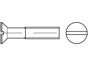 DIN 963 / ISO 2009 / PN 82207 wkręty z łbem stożkowym na śrubokręt płaski - Wkręty do metalu Eurobolt